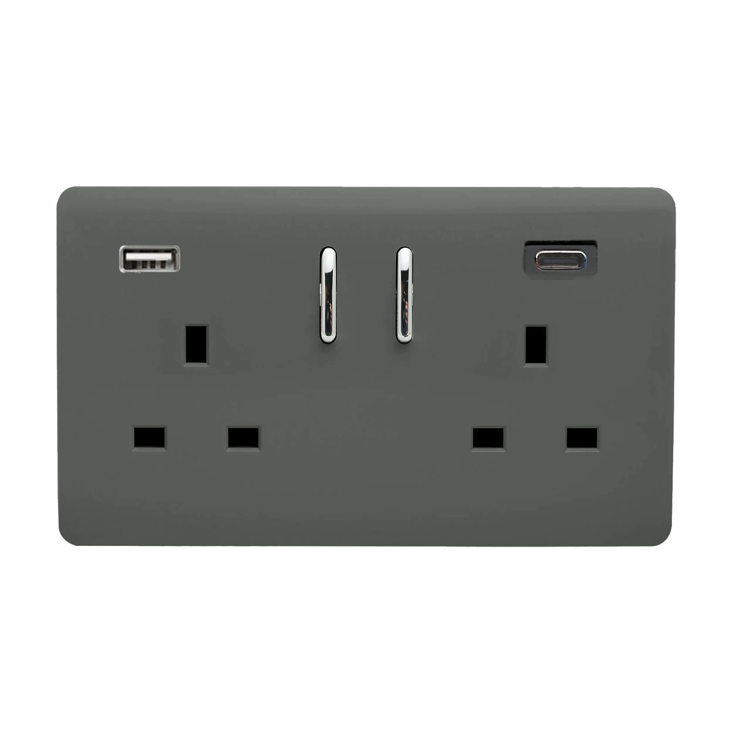 Charcoal Wiring Accessories Trendi Decorative Screwless Charcoal Wiring Accessories Trendi Decorative Screwless